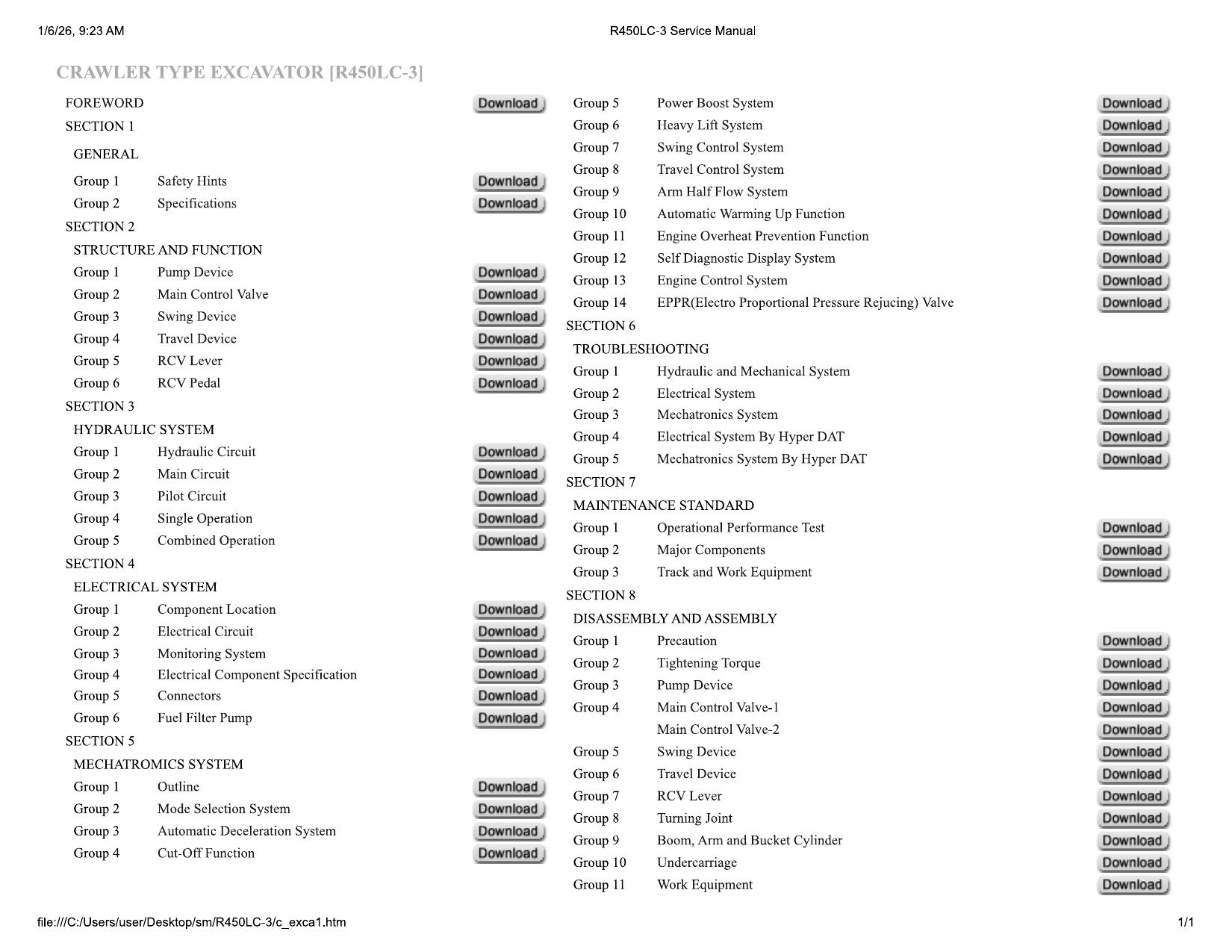 R450LC-3 Service Manual